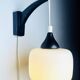 Set Of Single-Arm Wall Lamps In Teak And Opaline Glass By Uno & Östen Kristiansson For Luxus, Sweden 1960S