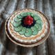 Plat à tarte ancien en barbotine