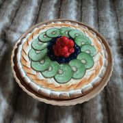 Antique pie dish in slipware
