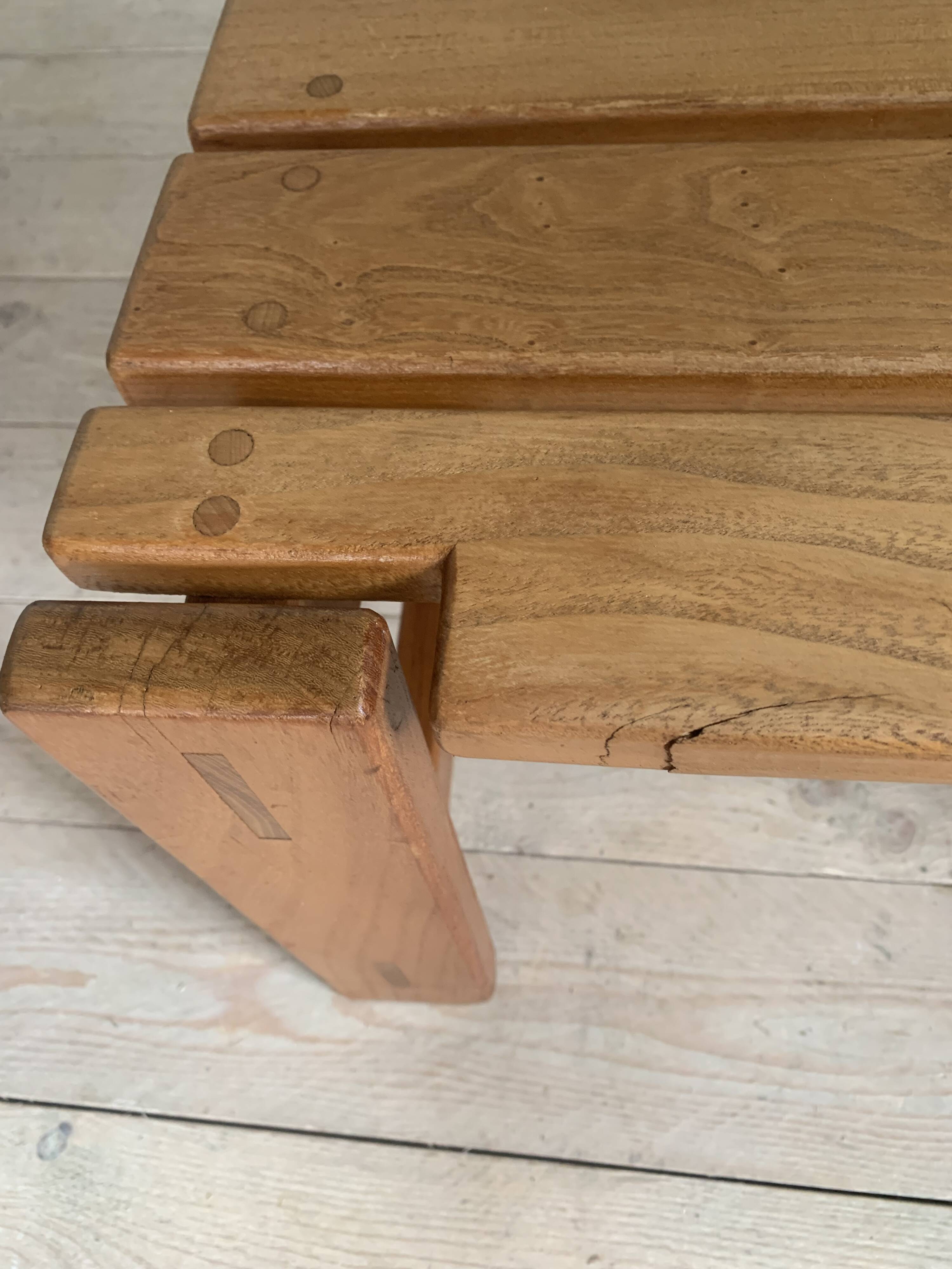Vintage solid elm coffee table