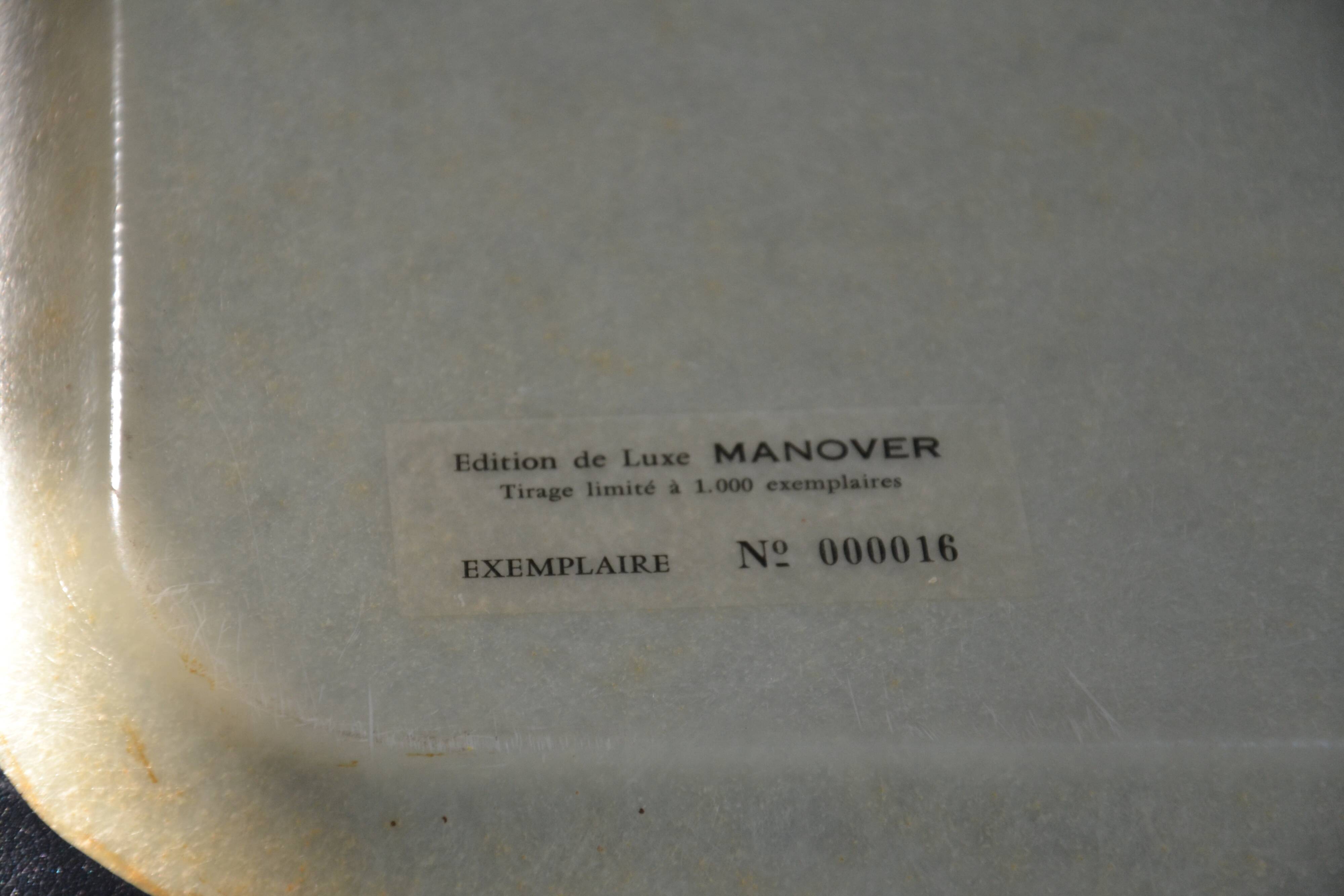 Large leather and fiberglass tray Manufacture Manover