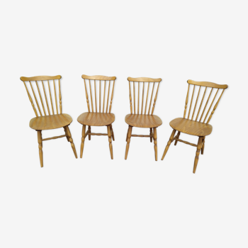 Suite of 4 bistro Baumann wooden chair