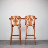 Set of 2 Vintage Bar Stools by TON, 1980