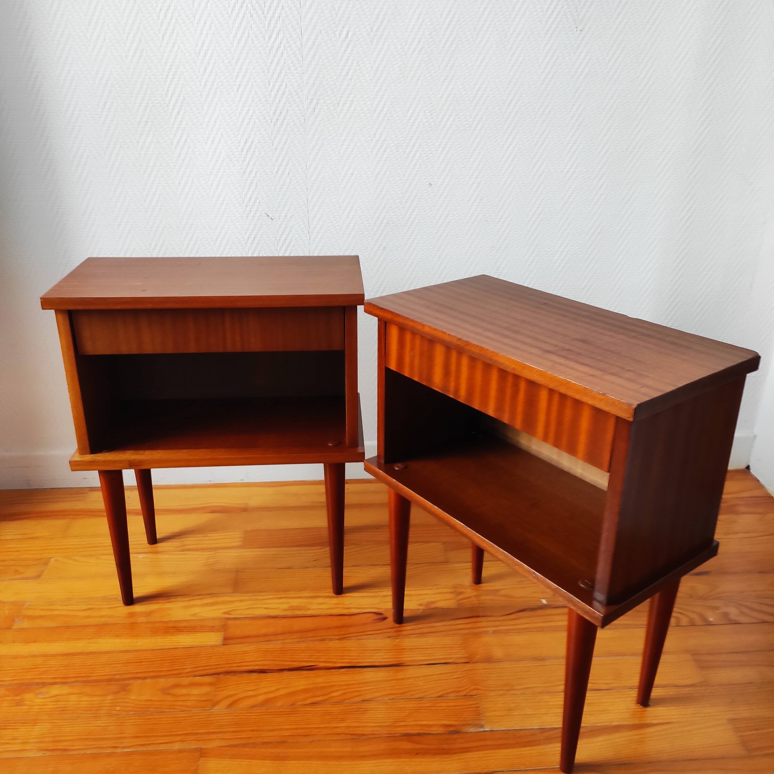 Pair of Scandinavian style bedside tables from the 1970s