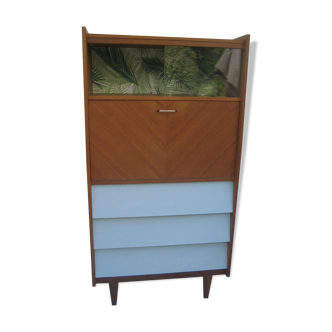 Secrétaire commode vitrine à pieds fuselés