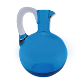 Blue blown glass pitcher