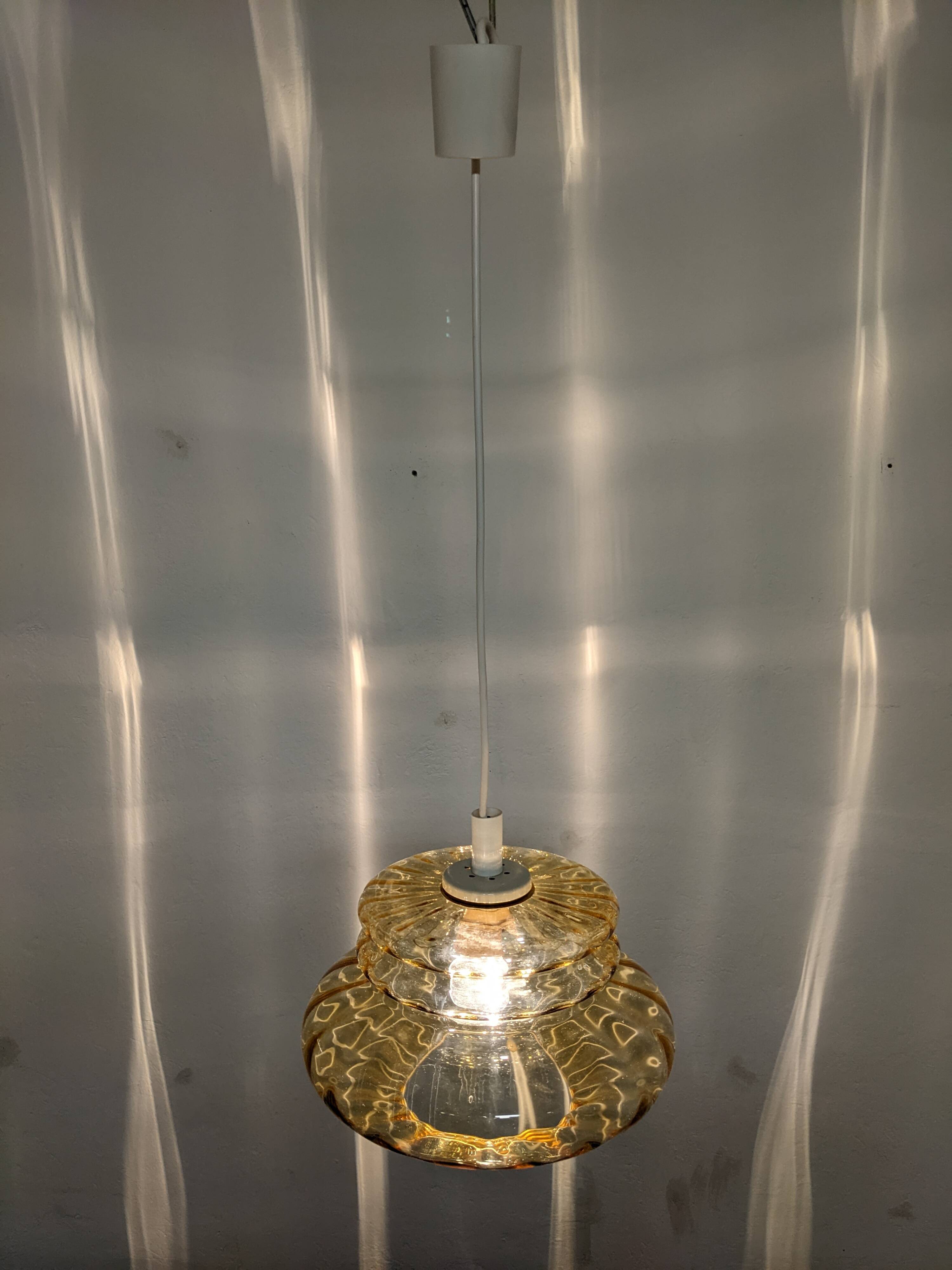 Amber crystal pendant lamp from the 60s/70s