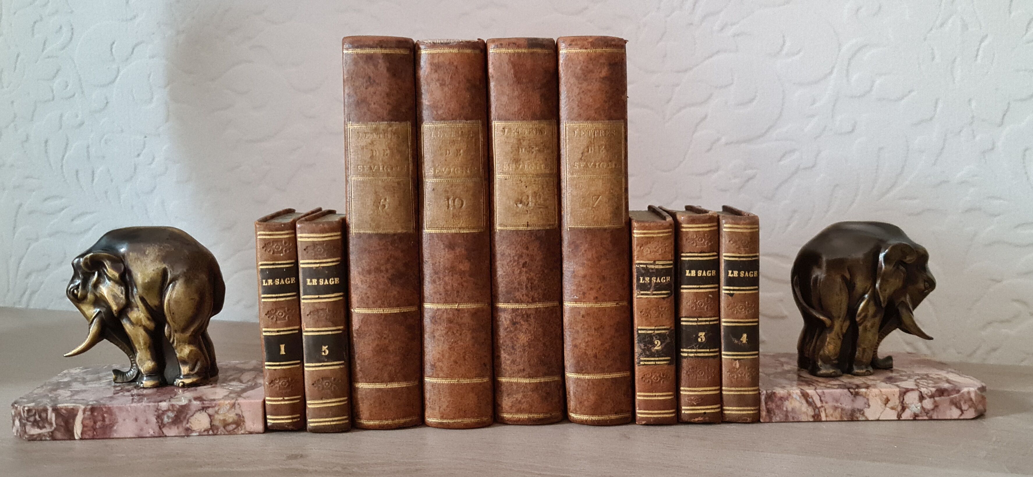 Paire de serre livres art deco marbre