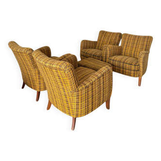 Set of 4 Armchairs with Ottoman by Möbelindustries Oelsa – Rabeneau PS 28,