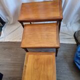 3 cherry trundle tables from 1980