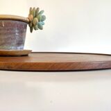Scandinavian round tray teak vintage