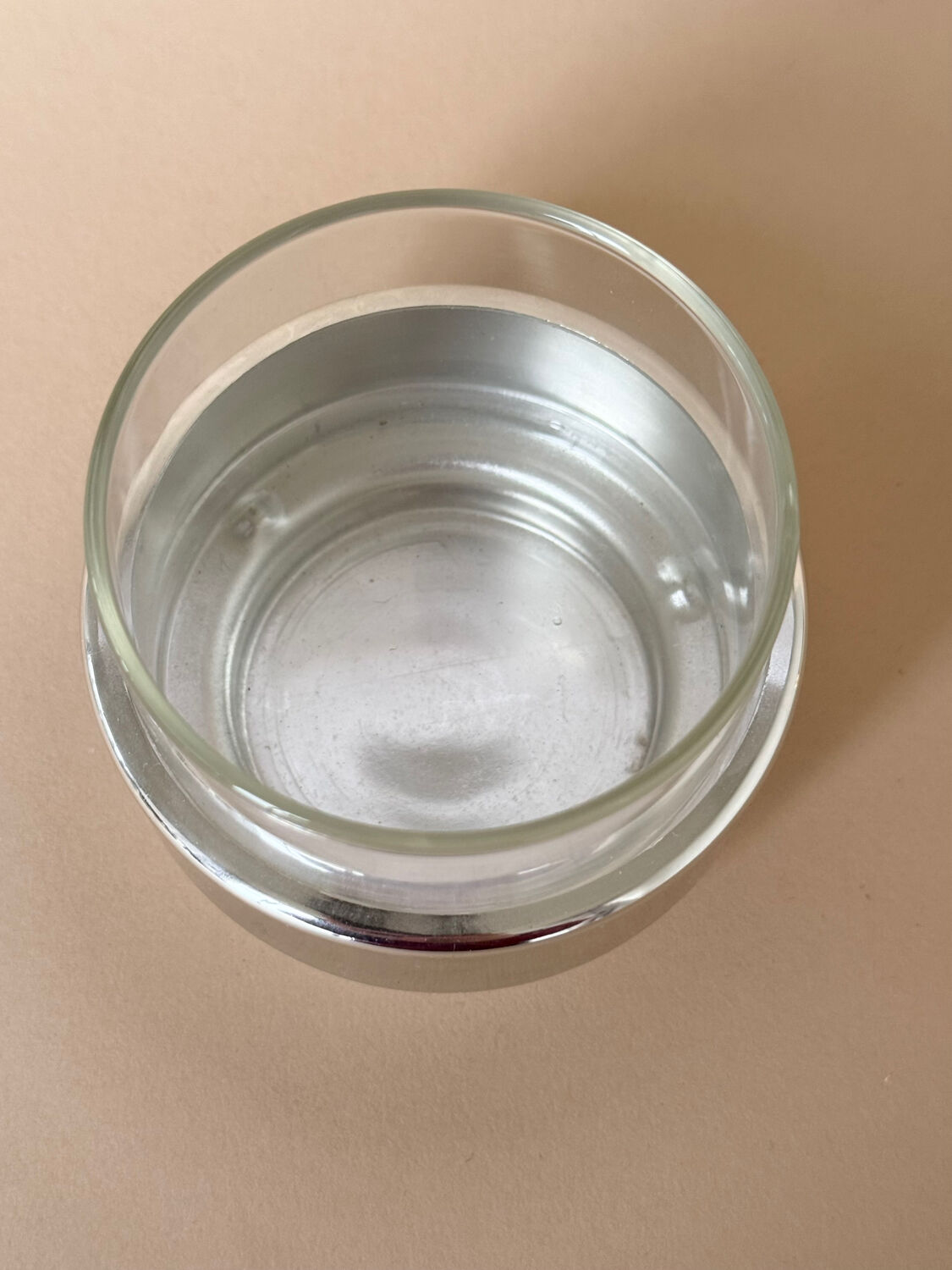 Vintage Modernist Set Of 6 Glass Coffee/Tea Cups With Ceramic Teapot