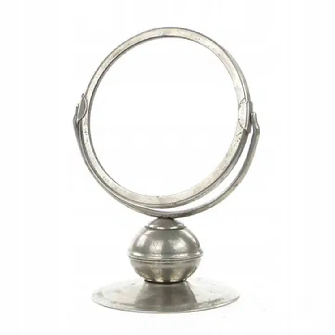 Art deco mirror, nickel-plated brass, Poland, 1950s