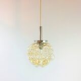 Mid Century Modern Amber Bubble Glass Pendant or Ceiling Light by Helena Tynell for Limburg, Germany