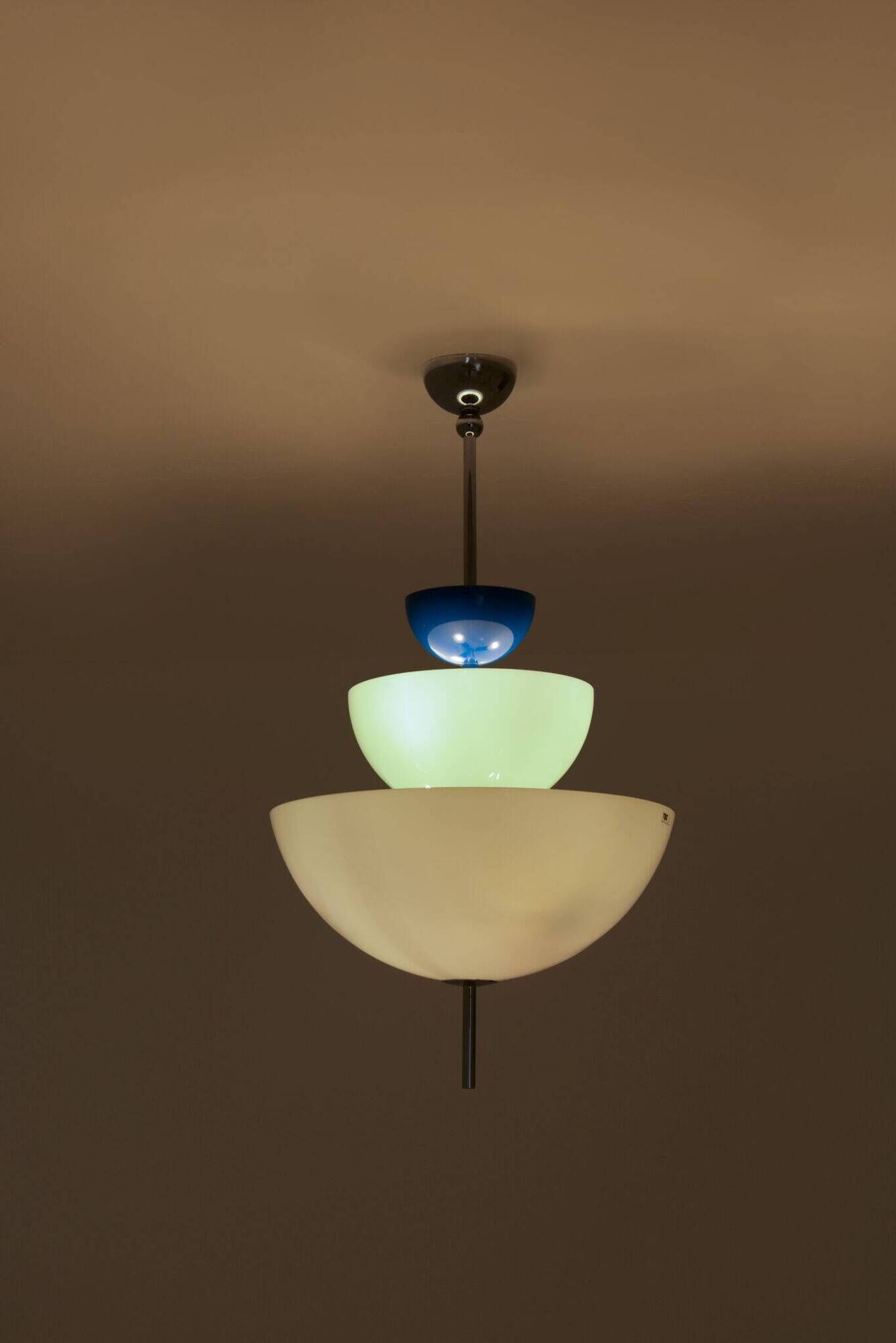 Rare 1980s Memphis style Murano glass chandelier / pendant lamp - Tre