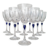 10 Crystal d'Arques glasses model Venice Sapphire blue