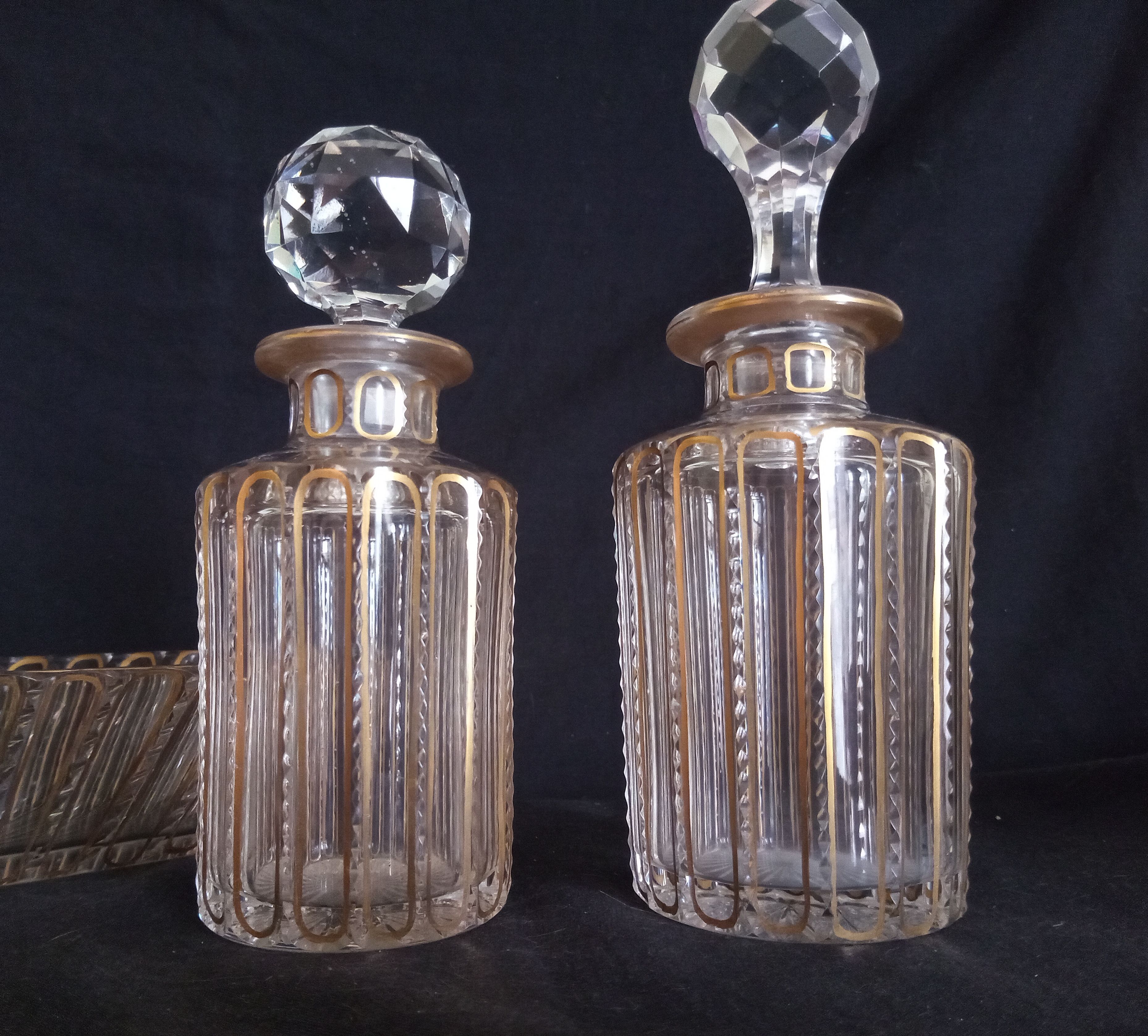 Ensemble de toilette en cristal de Baccarat modèle cannelures (avant 1936)
