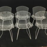 Series of 6 wire chairs by Harry Bertoia for Knoll International