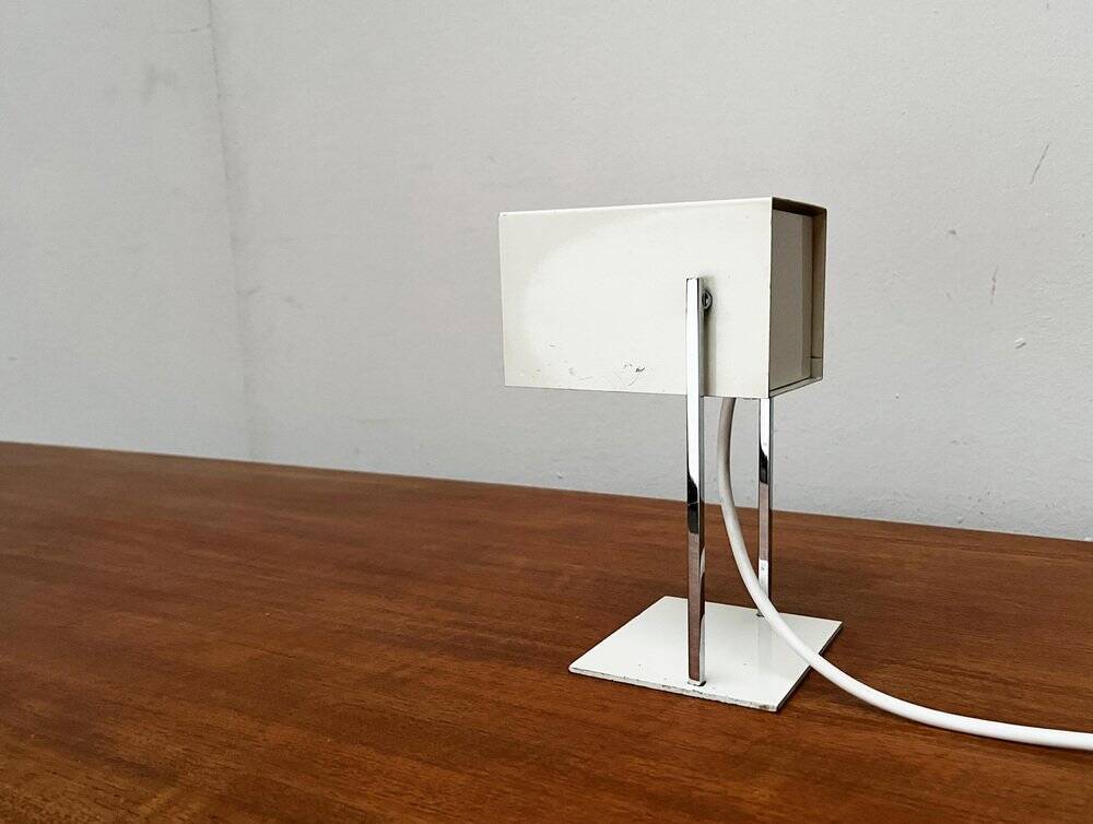 Mid-century minimalist German table lamp in cube by Kaiser Idell Leuchten, 1960s.