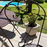 Fauteuil de jardin en fer forgé artisanal