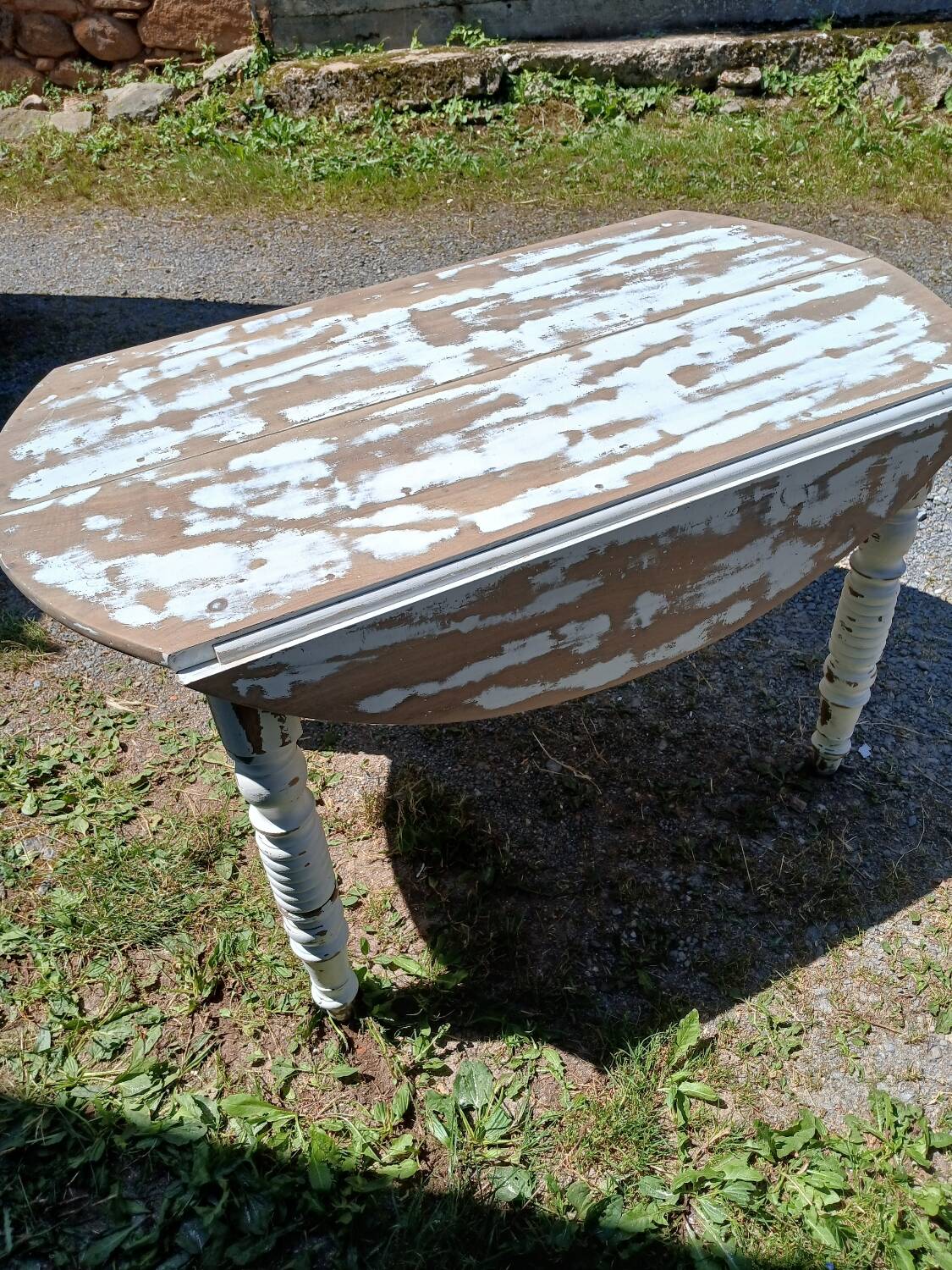 Table ovale vintage à rabats