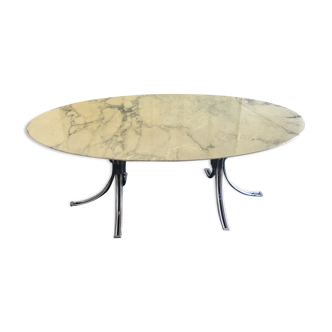 Marble dining room oval table