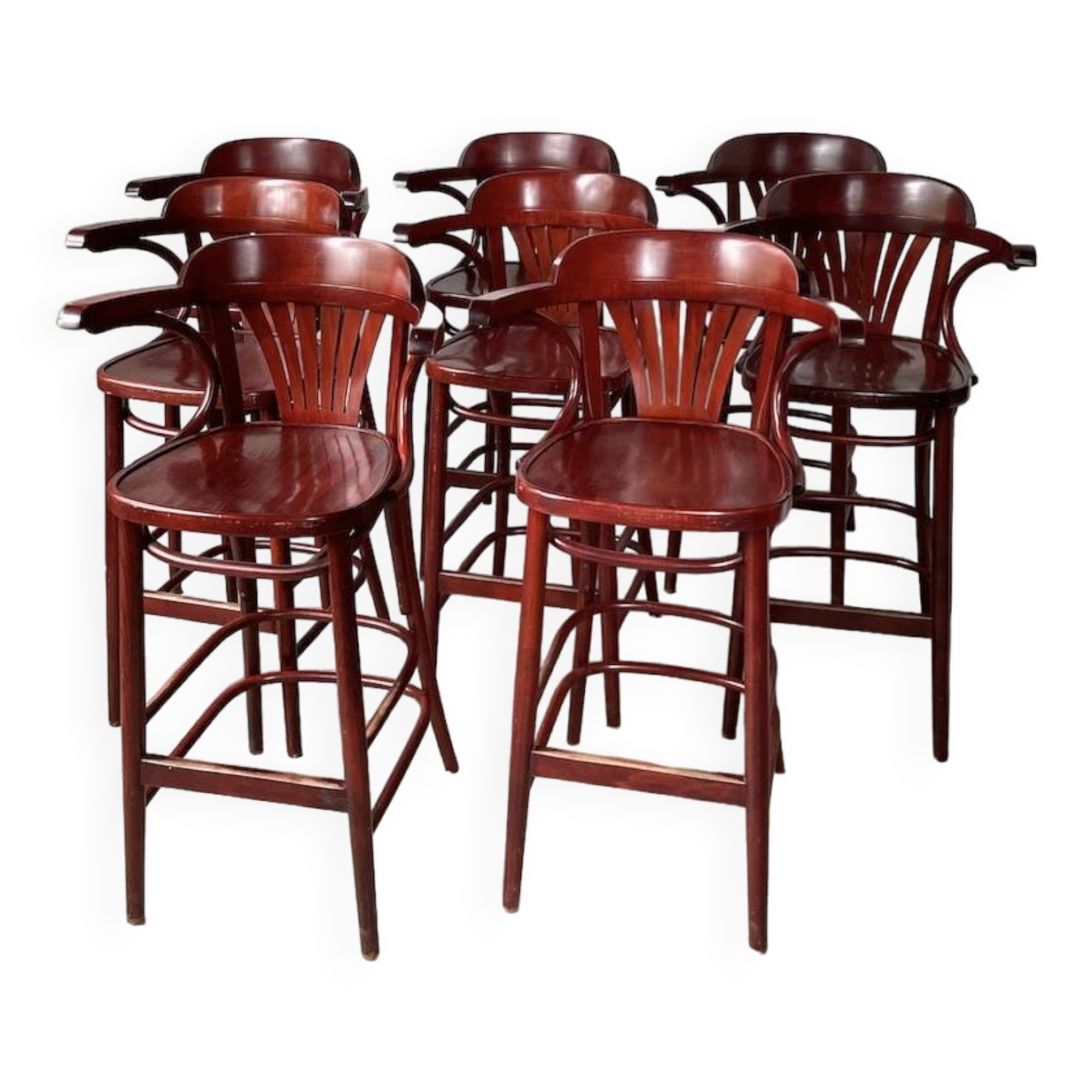Set of 8 high bistro stools