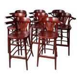Set of 8 high bistro stools