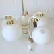 Mid-century modern vintage chandelier MCM Sputnik white hanging lamp 1970's