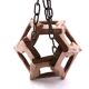Asymmetrical wooden pendant light, 70s
