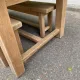 2 stripped farmhouse benches in solid oak, 1970, 175cm.
