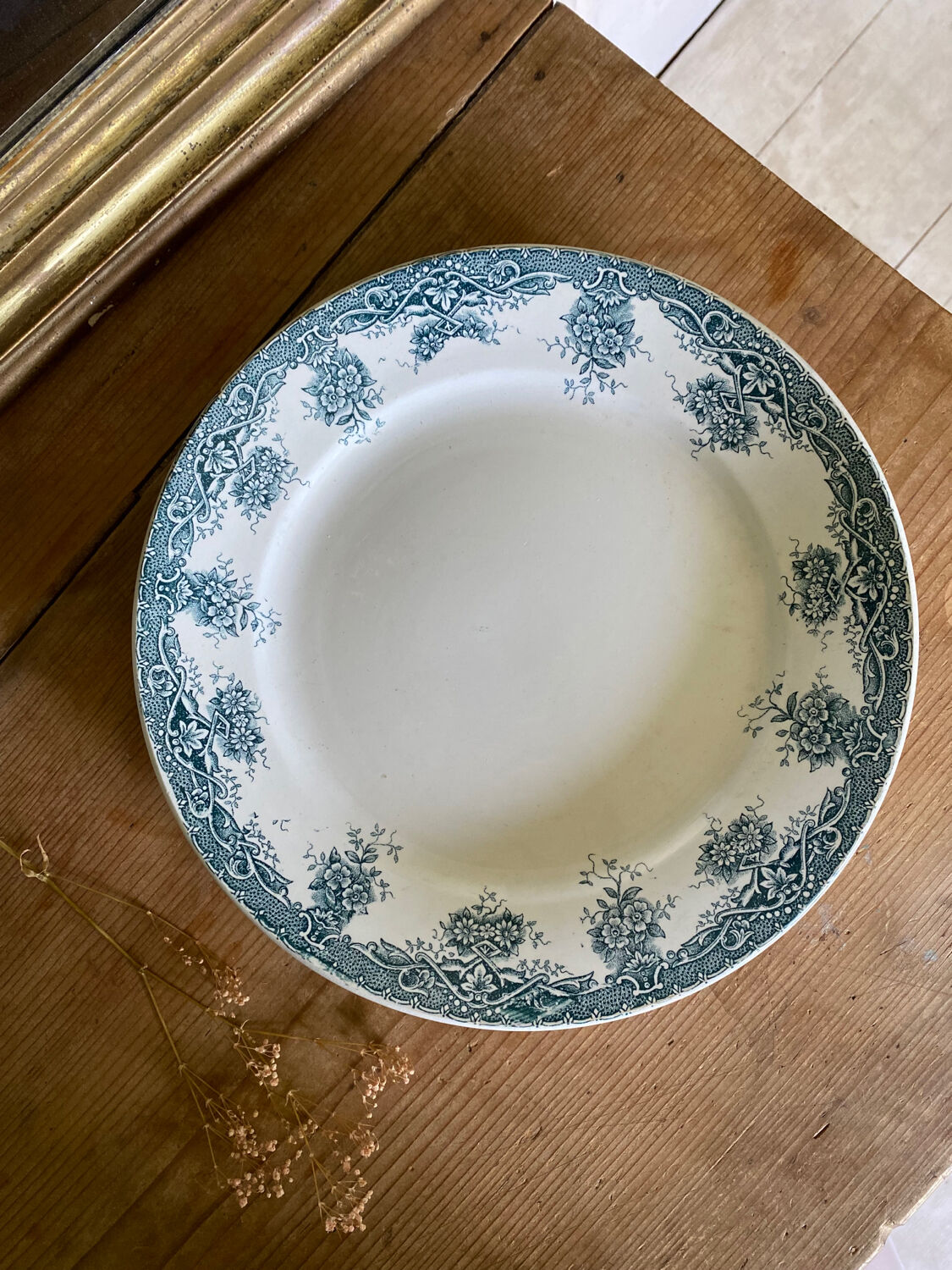Old dessert service, compotier flat plates iron Prima Saint Amand
