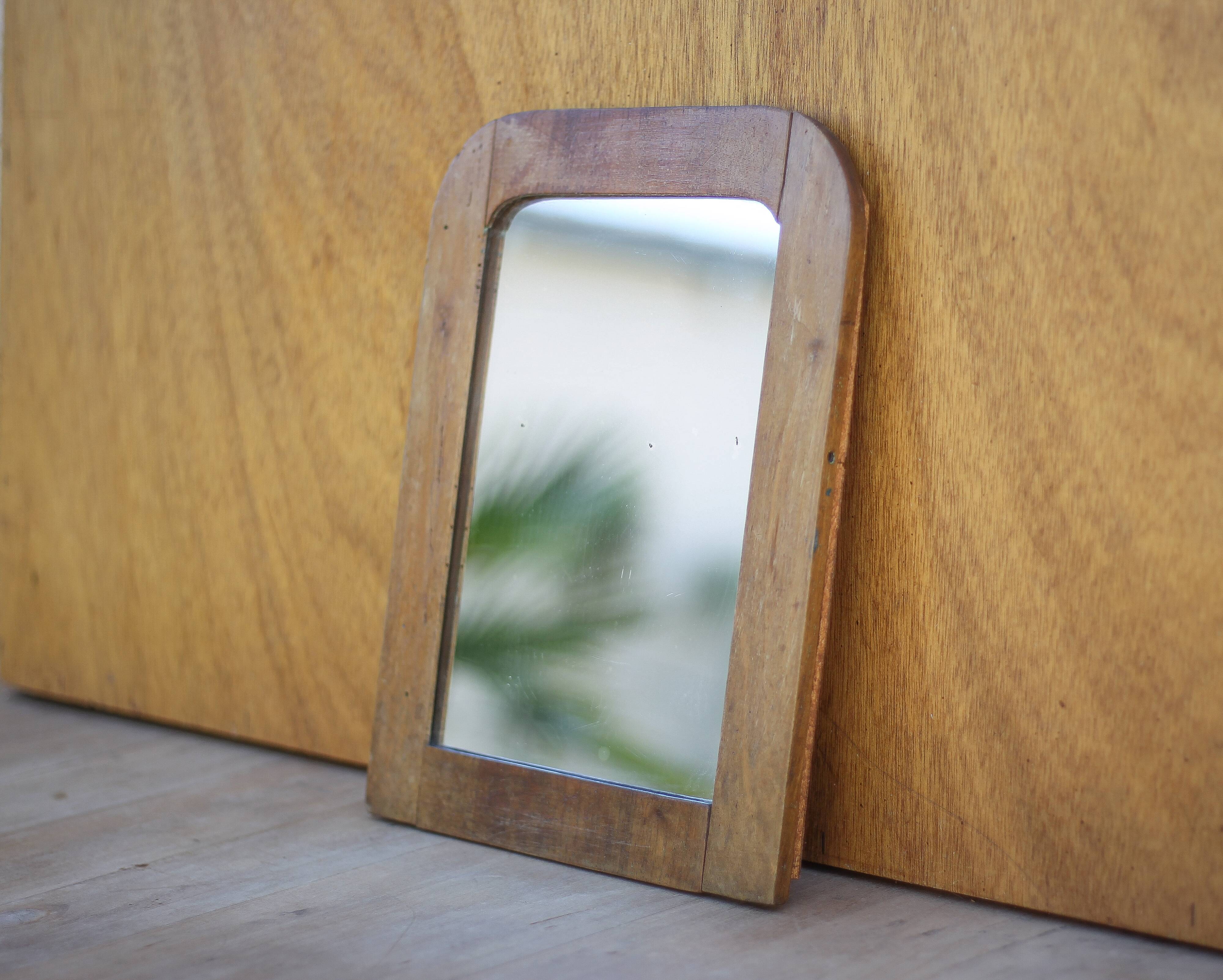 Vintage mirror, wooden mirror, old mirror, table mirror