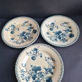 6 assiettes plates en terre de fer Gien modèle Capucines