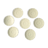 7 large saucers Sarreguemines in off-white faience