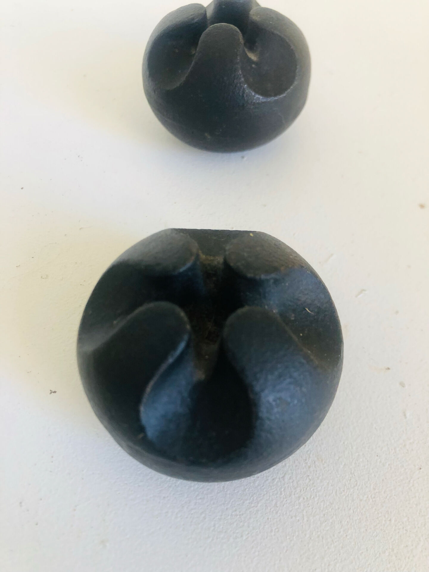 Set of 3 Danish cast iron candle holders by Christer Holmgren.