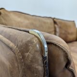 Roche Bobois 80s 2-seater leather sofa