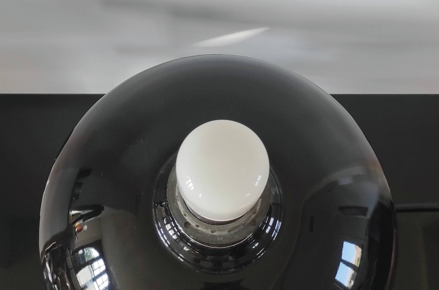 Vintage black ceramic globe lamp – Montgolfier Ceramics (Durta)
