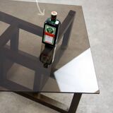 Italian Wooden & Smoked Glass Coffee Table, 60s