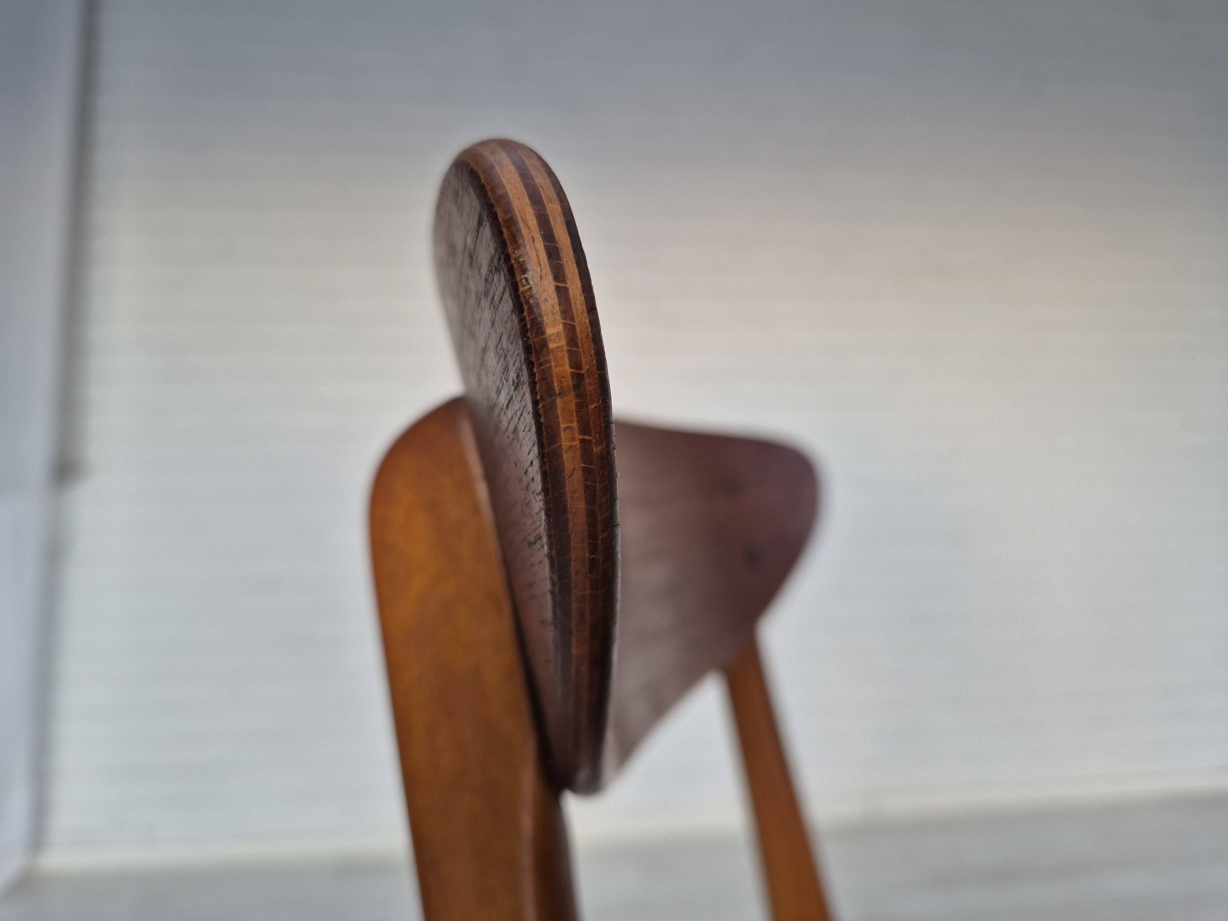 1960s, set of 4 Danish dining chairs by Farstrup, bent teak wood, reupholstered.