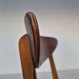 1960s, set of 4 Danish dining chairs by Farstrup, bent teak wood, reupholstered.