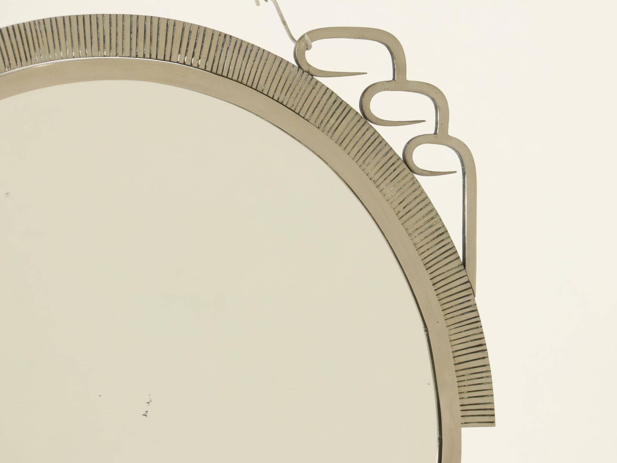 Art Deco Mirror With Hand-Forged Iron Frame, Belgium, 1920s