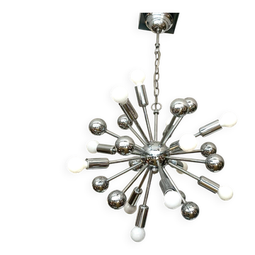Large Sputnik chandelier Space Age by Reggiani, Italy, to