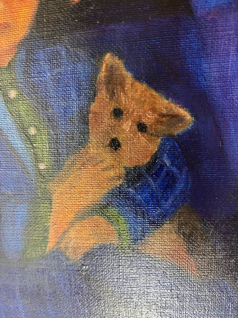 Oil painting on canvas "French Childhood" 1980