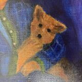 Oil painting on canvas "French Childhood" 1980