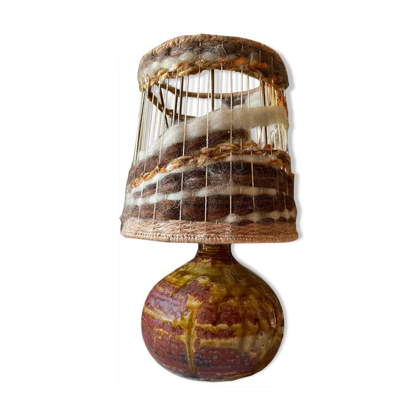 Stoneware lamp La Borne signed Migeon