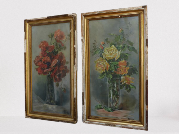 Pastel bouquet of poppy flowers