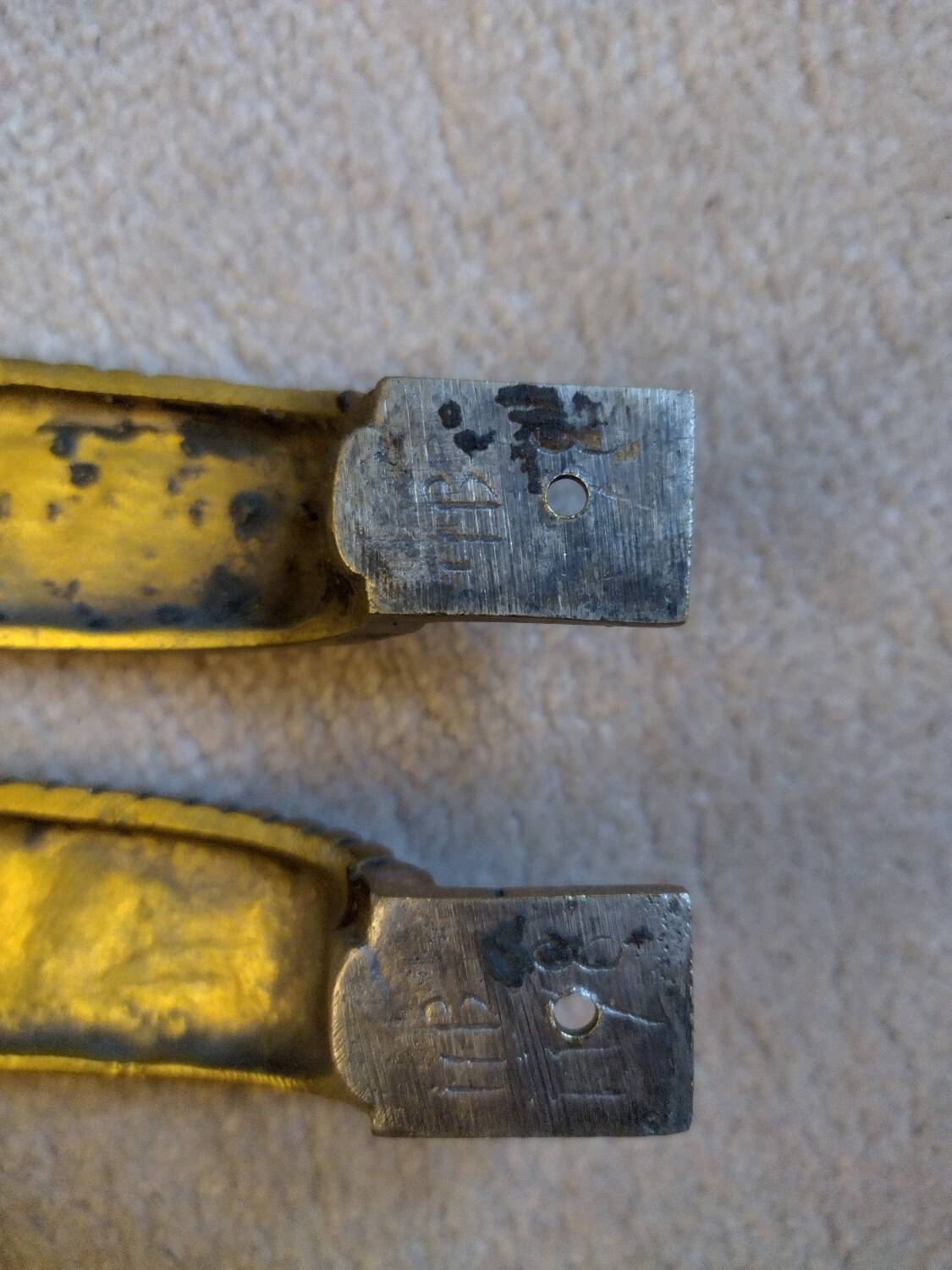 Gold art deco handles