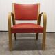 Fauteuil Bow wood de Hugues Steiner 1960 rouge