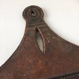 Miroir en cuir piqure sellier
